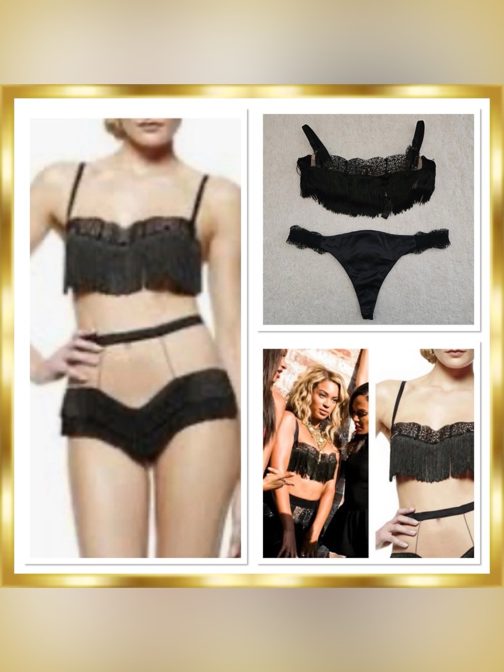 La Perla Fiebre De Amor Silk Soutache Fringe Macrame Motifs Boning SET RARE